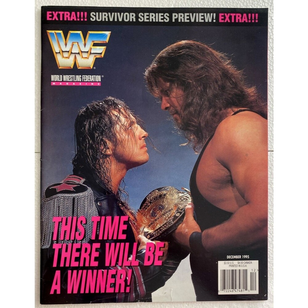 Vintage WWF Magazine Dec 1995 Bret Hart Diesel Cover Survivor Series Preview WWE